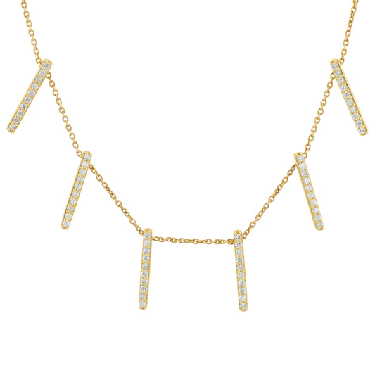 10K YG 0.38 CTW Diamond Bar Necklace