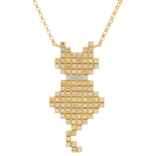 14K YG EFFY .31 CTW Diamond Cat Pendant