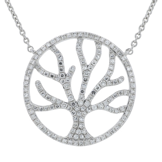 14K WG EFFY .47 CTW Diamond Tree of Life Necklace