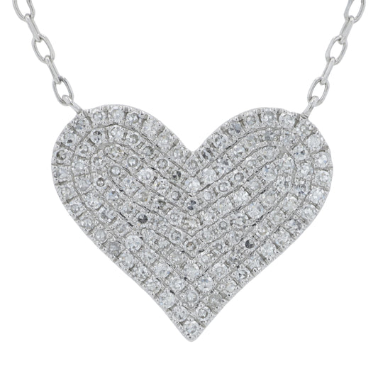 14K WG EFFY .46 CTW Diamond Heart Necklace