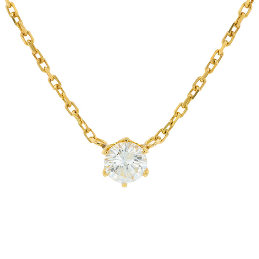 18K YG 0.72 CT Diamond Solitaire Necklace