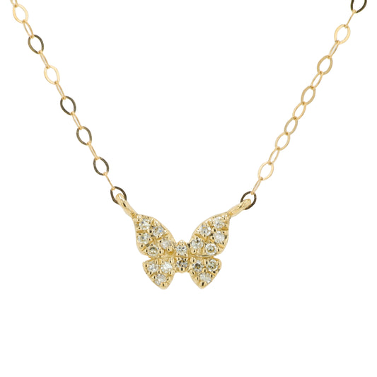 10K .06 CTW Diamond Butterfly Necklace<p><strong>More Colors Available</p></strong>