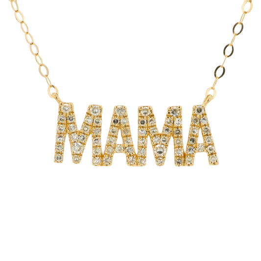 14K YG .20 CTW Diamond 'MAMA' Necklace