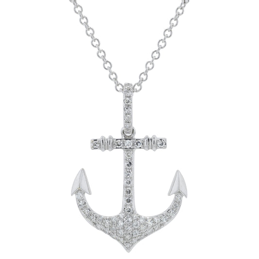 14K WG EFFY .21 CTW Diamond Anchor Pendant