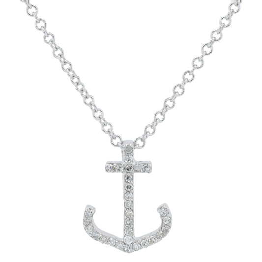 14K WG EFFY .09 CTW Diamond Anchor Pendant