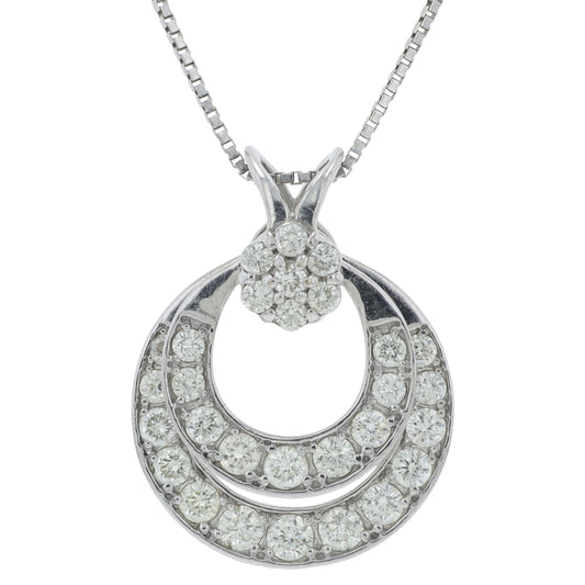 18K WG 1 CTW Diamond Pendant