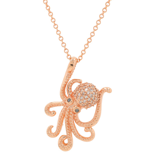 14K RG EFFY .20 CTW Diamond Octopus Pendant
