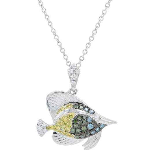 14K WG EFFY .33 CTW Diamond Fish Pendant