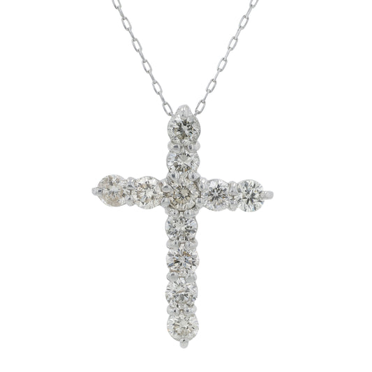 PT900 1 CTW Diamond Cross Pendant