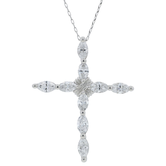 PT900 1.11 CTW Diamond Cross Pendant