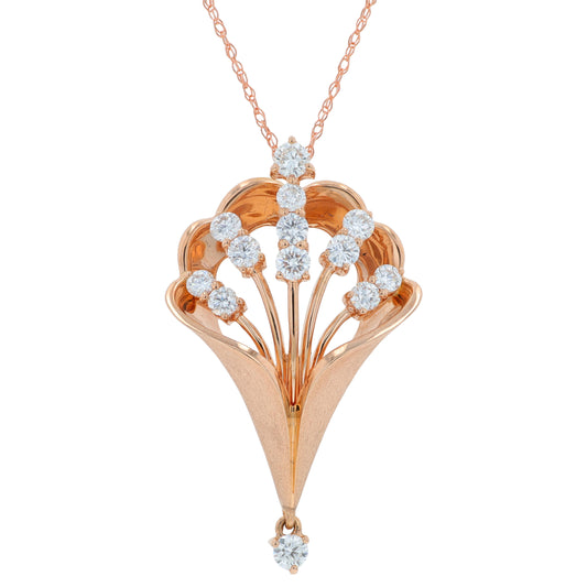 18K RG .60 CTW Diamond Pendant