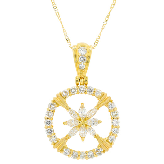 18K YG 1.40 CTW Diamond Pendant