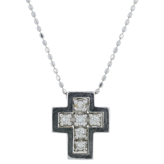 18K WG .20 CTW Diamond Cross Pendant
