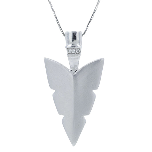 10K WG .01 CT Diamond Arrowhead Pendant