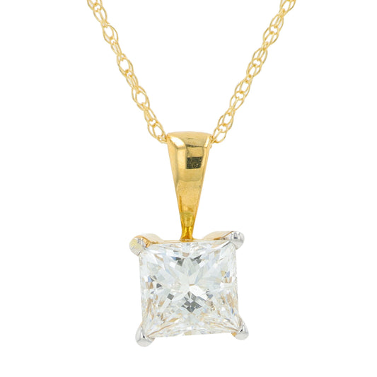 18K YG .75 CT Diamond Pendant
