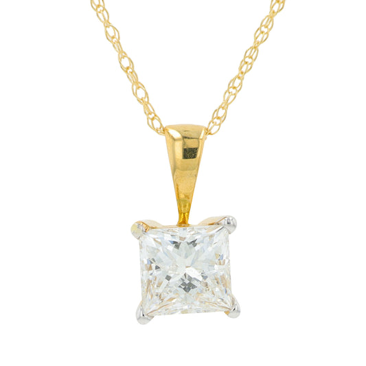 18K YG .50 CT Diamond Pendant