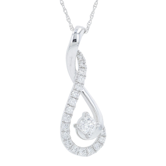 18K WG .50 CTW Diamond Pendant