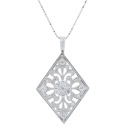 18K WG .50 CTW Diamond Pendant