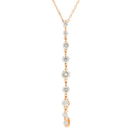 18K RG .50 CTW Diamond Drop Pendant