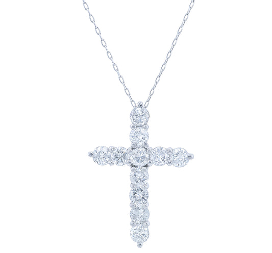 PT900 1 CTW Diamond Cross Pendant