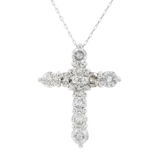 PT900 2 CTW Diamond Cross Pendant