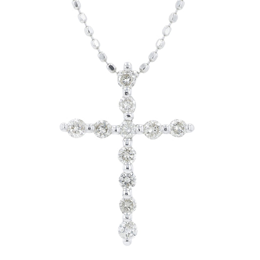 18K WG .20 CTW Diamond Cross Pendant