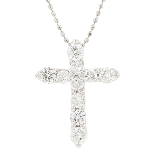PT900/850 1 CTW Diamond Cross Pendant