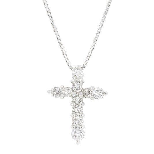 PT900/850 .50 CTW Diamond Cross Pendant