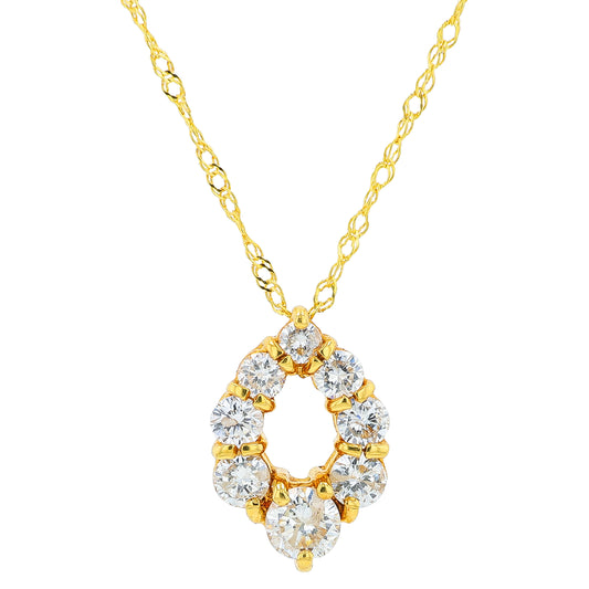 18K YG .50 CTW Diamond Pendant