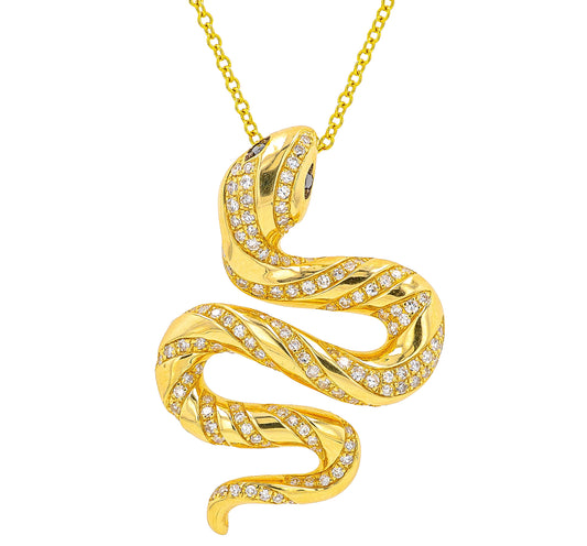 14K YG EFFY .50 CT Diamond Snake Pendant