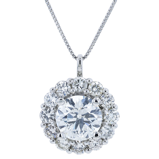 PT850/900 1.56 CTW Diamond Halo Pendant