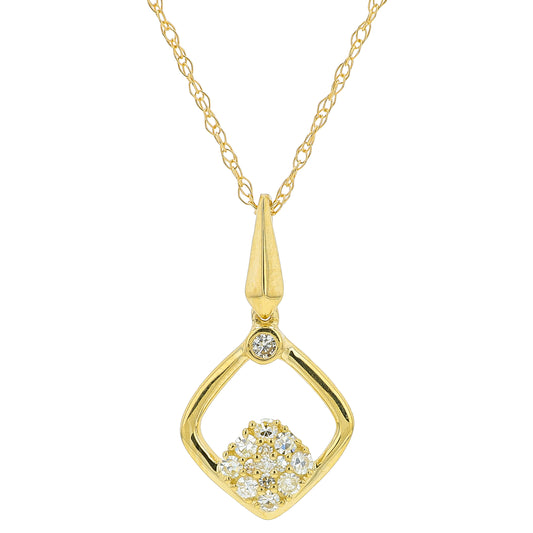 14K YG .10 CTW Diamond Pendant