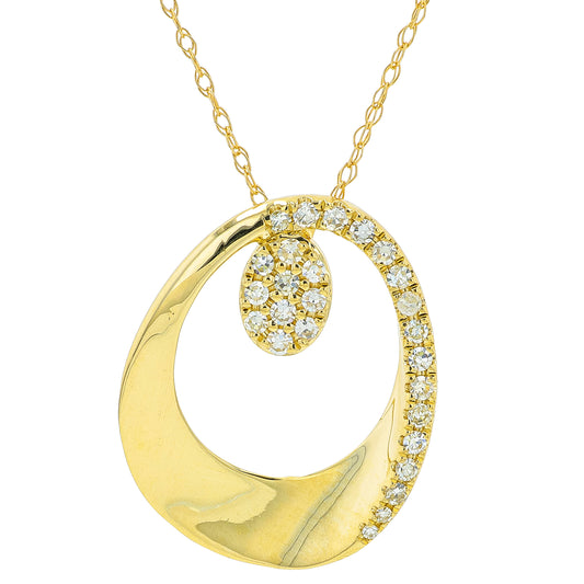 14K YG .18 CTW Diamond Pendant