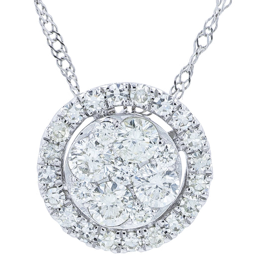 14K WG .50 CTW Diamond Pendant