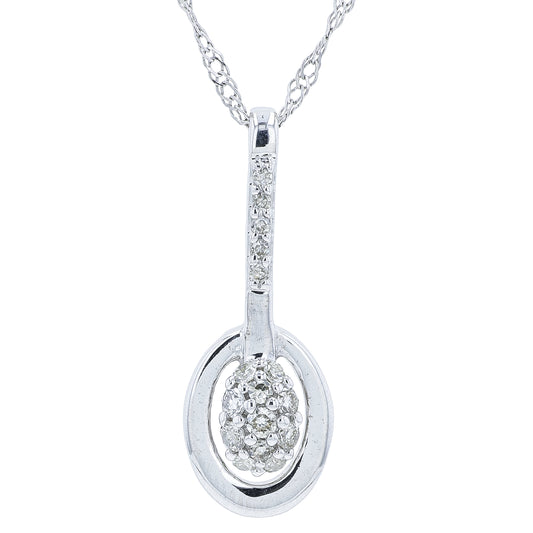 14K WG .11 CTW Diamond Pendant