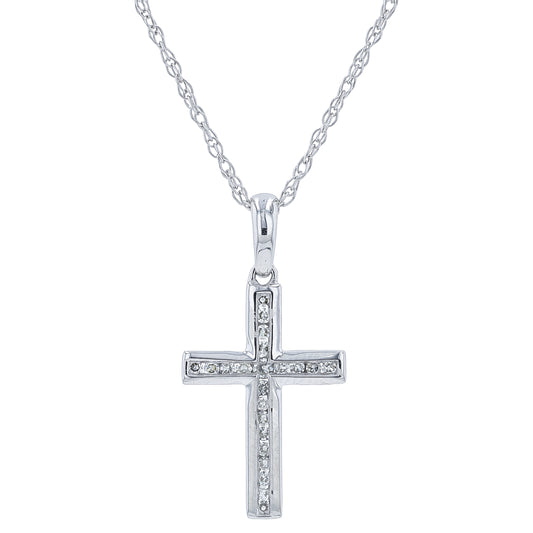 14K .06 CTW Diamond Cross Pendant<p><strong>More Colors Available</p></strong>