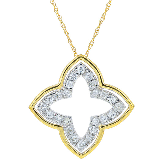 14K TT .33 CT Diamond Pendant