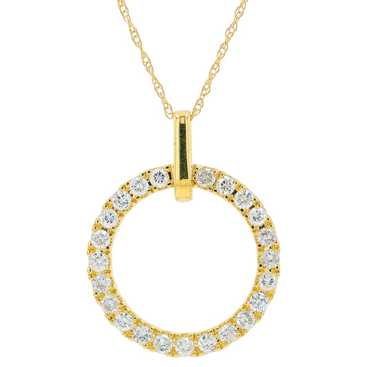 14K YG .50 CTW Diamond Pendant