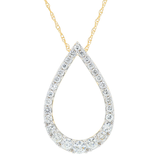 14K YG .50 CTW Diamond Pendant