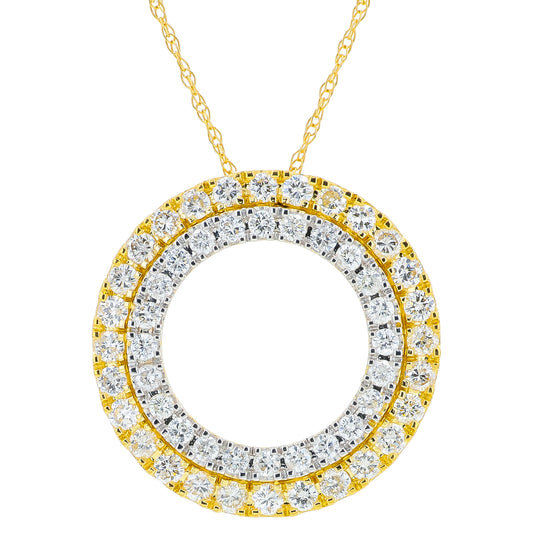 14K TT .75 CT Diamond Pendant