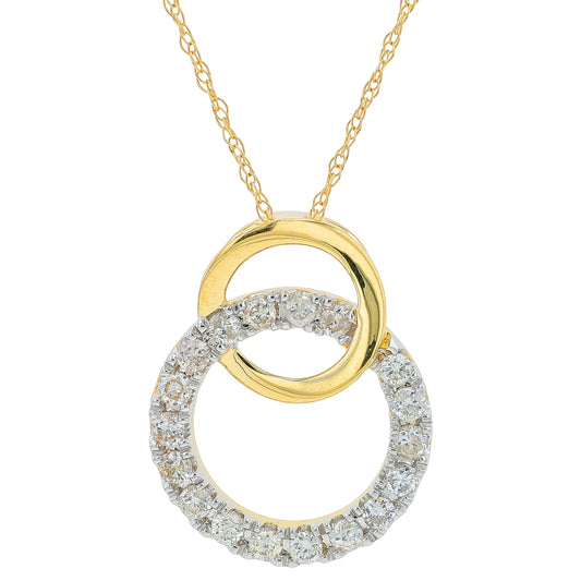 14K TT .33 CT Diamond Pendant