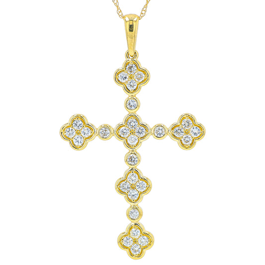 14K .50 CTW Diamond Cross Pendant<p><strong>More Colors Available</p></strong>