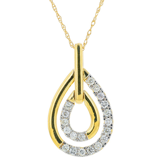 14K YG .25 CTW Diamond Pendant