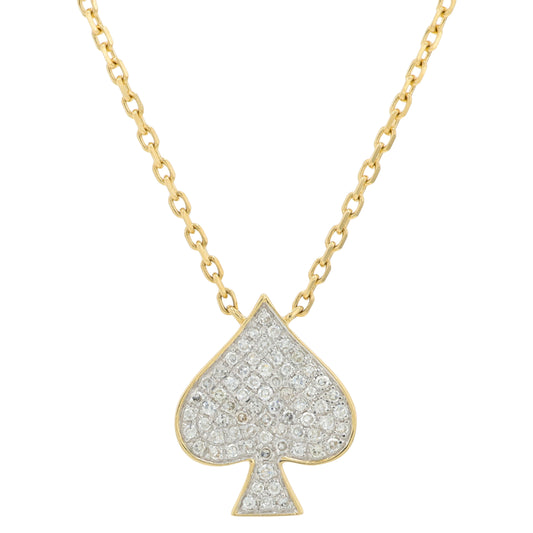 14K YG EFFY .20 CTW Diamond "Spade" Necklace