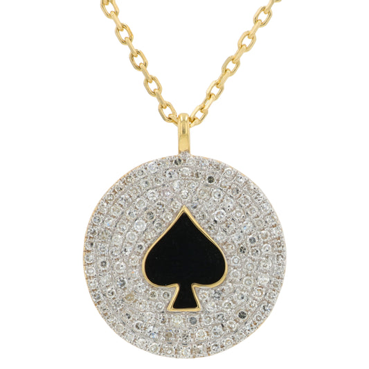 14K YG EFFY .50 CTW Diamond Spade Pendant