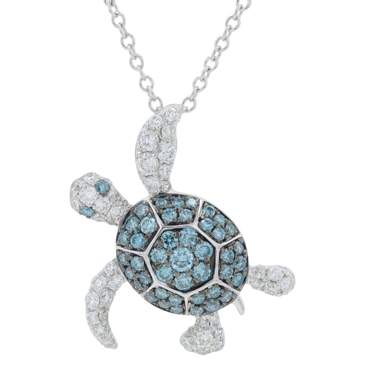 14K WG EFFY .70 CTW Diamond Turtle Pendant