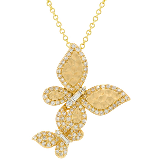14K YG EFFY .43 CTW Diamond Butterfly Pendant