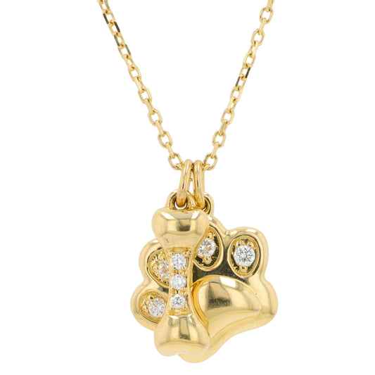 14K YG EFFY .05 CTW Diamond Paw Pendant