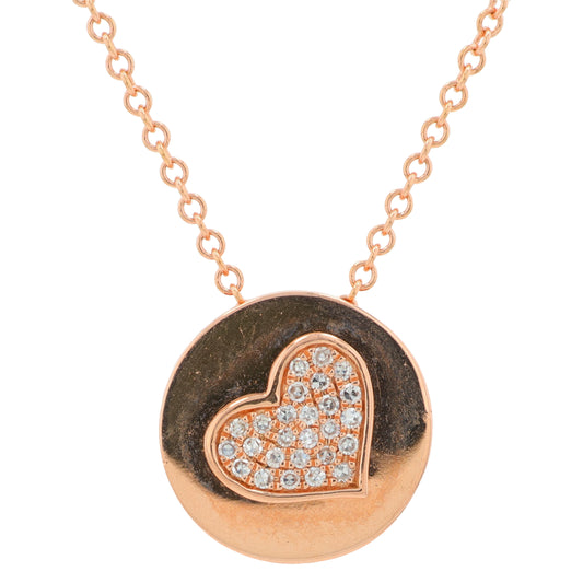 14K RG EFFY .07 CTW Diamond Heart Pendant