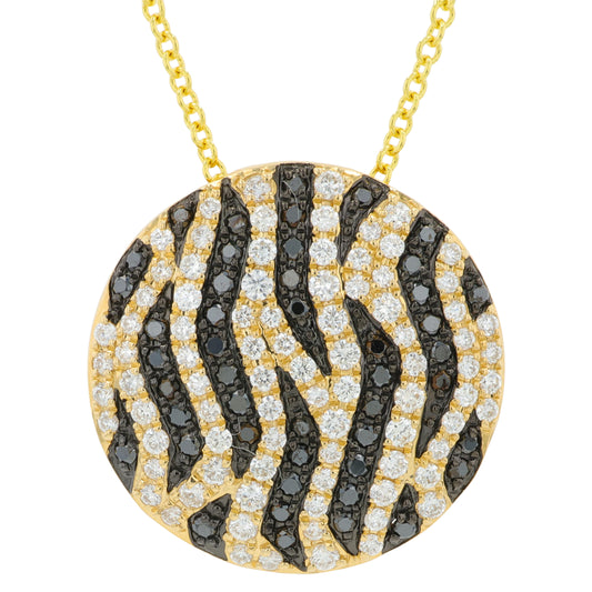 14K YG EFFY .81 CTW Diamond Zebra Print Pendant
